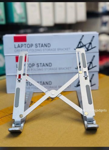 Adjustable Foldable Aluminum Laptop Stand – Portable Ergonomic Laptop Holder for Desk