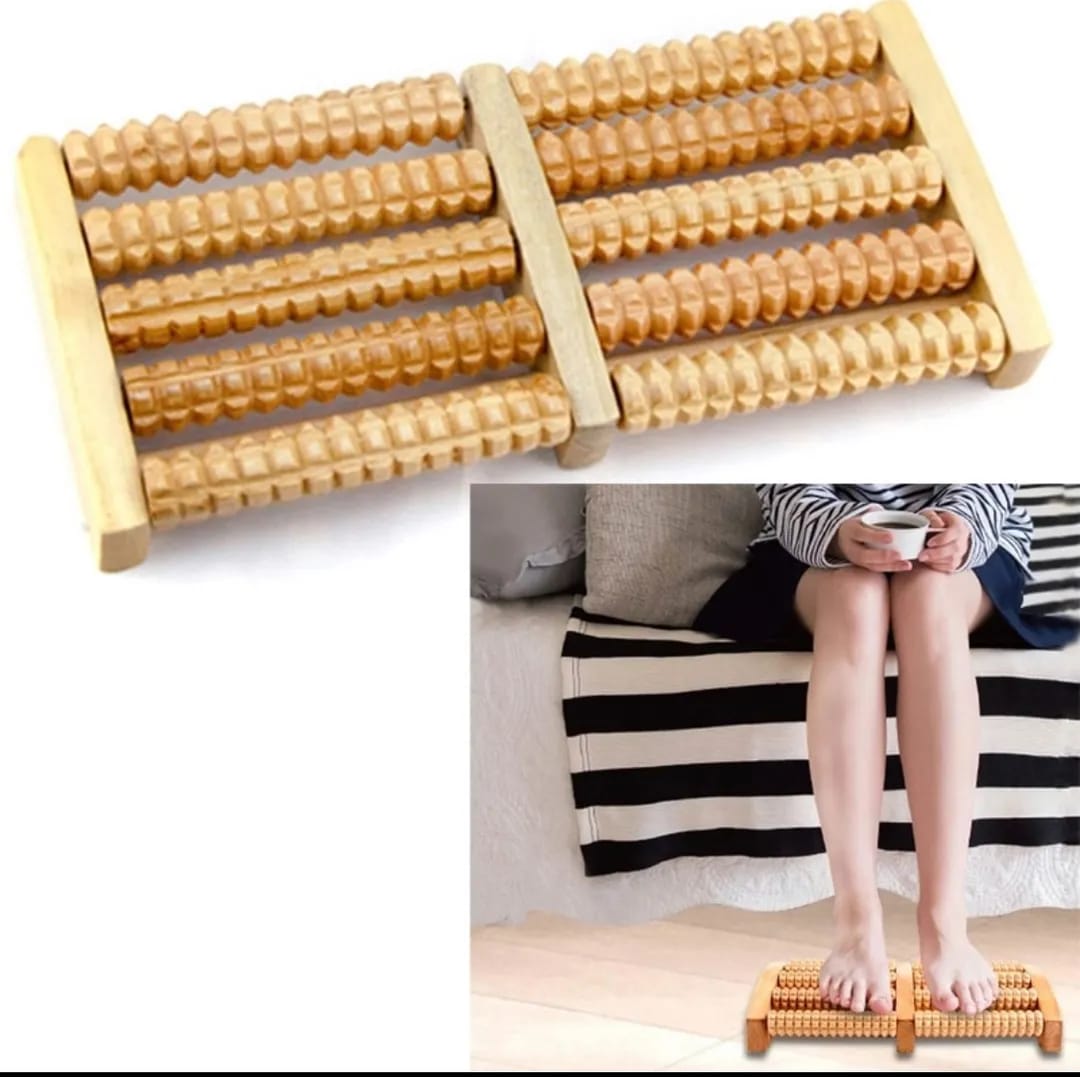 Wooden Foot Massager Roller for Foot Pain Relief & Acupressure Therapy"